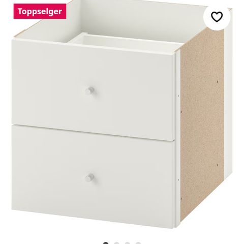 IKEA Kallax innsats med to skuffer, hvit