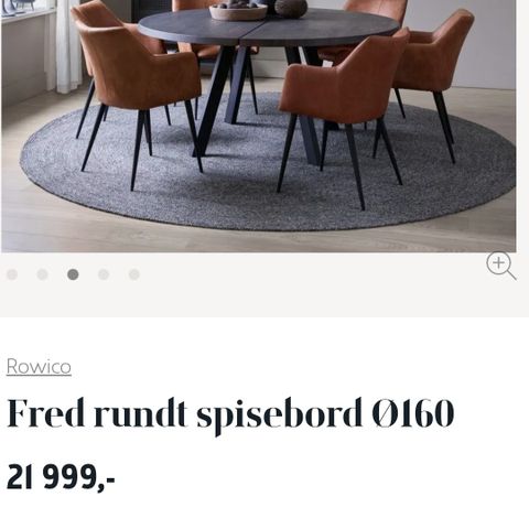 Spisebord i Eik 160 cm + 6 stoler selges