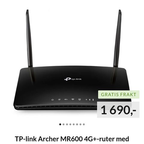 Nesten ubrukt TP link Archer MR600 selges billig