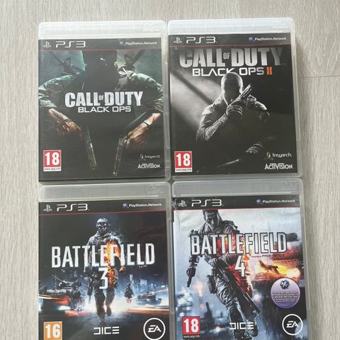 PS3 spill - Call of Duty, Battlefield