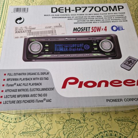 Pioneer DEH P7700MP bilstereo selges.