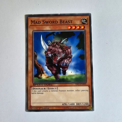 Dinosaur Mad sword beast Yu-Gi-Oh kort!