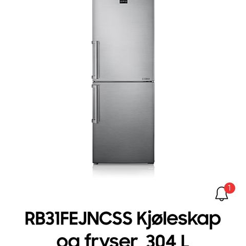 Kjøleskap og fryser fra Samsung