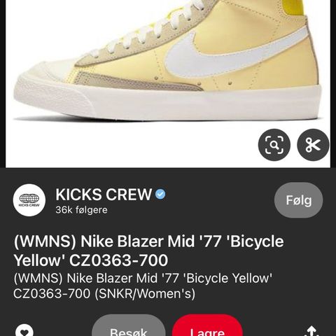 Nike blazer gule sko