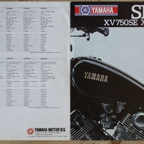 Yamaha Special 1982 brosjyre