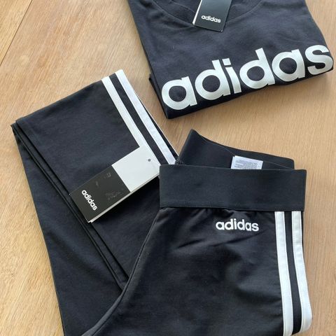 Adidas W E 3S Tights og W E LIN slim T-shirt