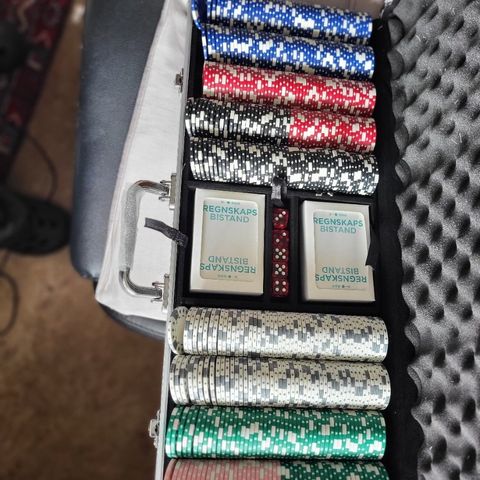 Proffe pokersett /500 chips -6 valører