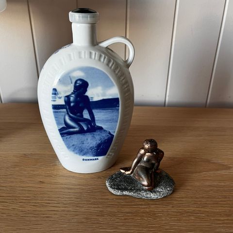 Den lille havfrue vintage kanne og figur