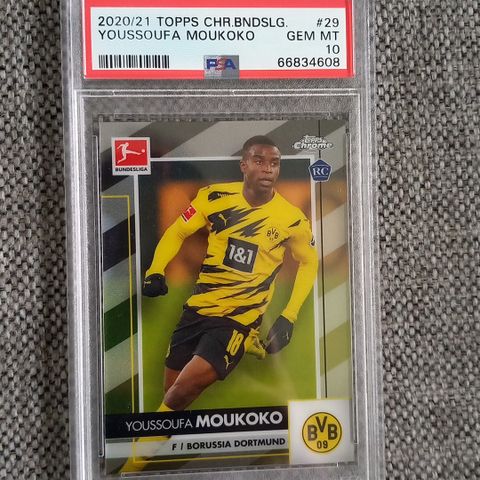 Fotballkort Moukoko PSA 10 rookie