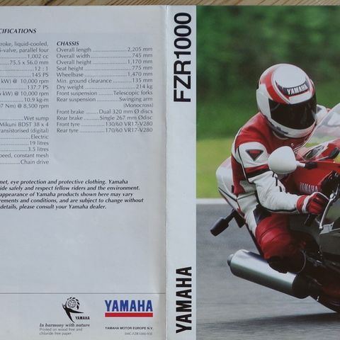 Yamaha  FZR1000R  1993  brosjyre