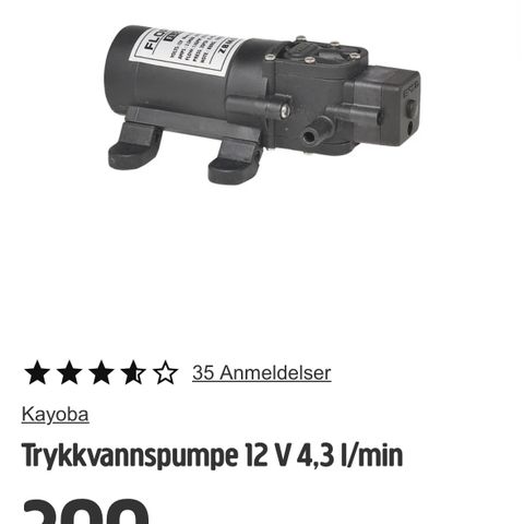 12V Trykkvannspumpe