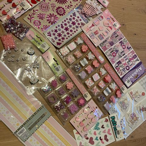 Scrapbooking pakke rosa blomster hjerte