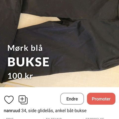 Mørk blå båtbukse