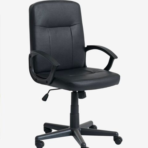 Pent brukt kontorstol NIMTOFTE svart imitert skinn/svart selges rimelig