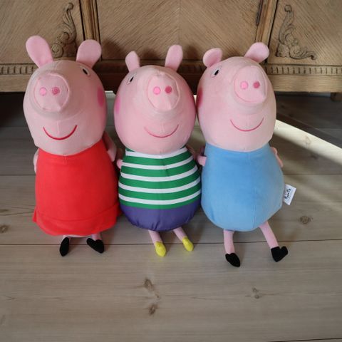 3 store Peppa og Georg bamser