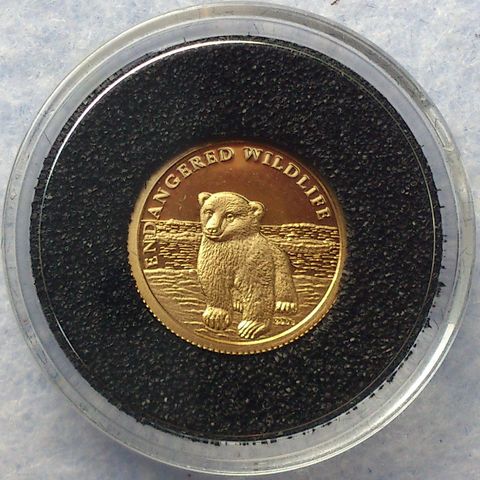 2008, Isbjørnen en truet art, 1 gram, 999 gull.