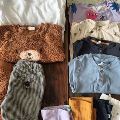 Plukk og miks klespakke gutt, unisex str 74-86, pent brukt, 40-75kr