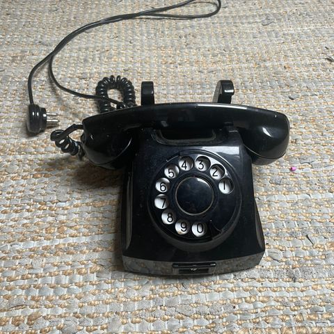 Retro telefon m. skive