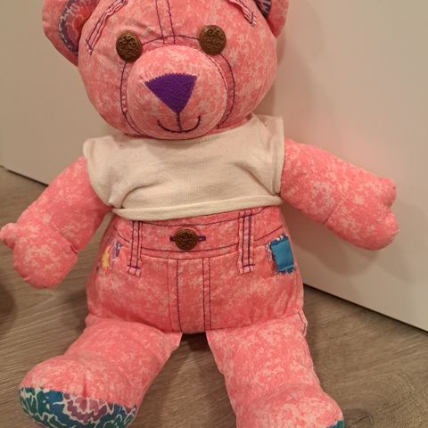 Bamse Rosa dodle bear Vintage Doodle Bear Mattel 1997 Pink And Blue Rare