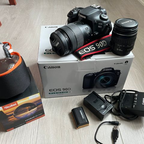 Canon eos 90D med 2 linser