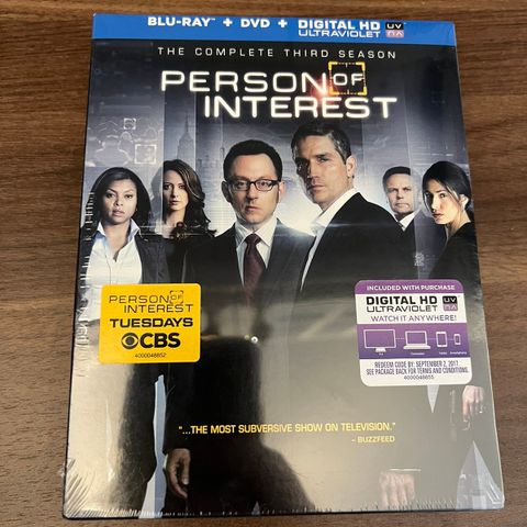 Person of interest - sesong 3 blu ray - uåpnet