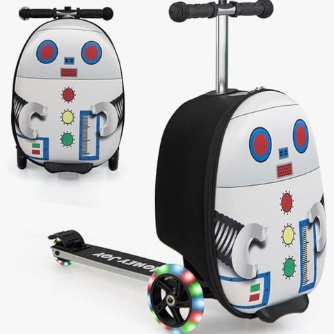 Sparkesykkel (scooter) med koffert for barn. Perfekt for reise