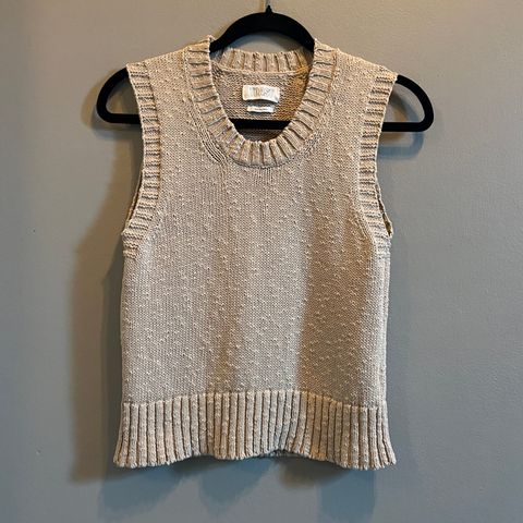 TOAST Strikket vest topp i bomull lin Small