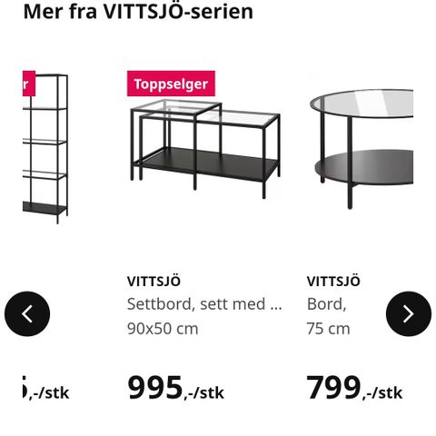 Stue glassbord fra IKEA