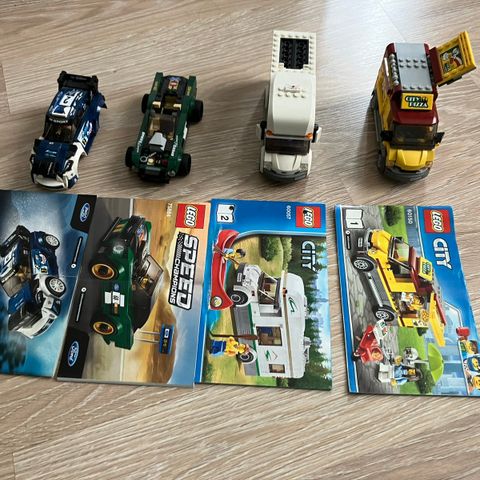 Fire Lego-bilder m/manual til salgs