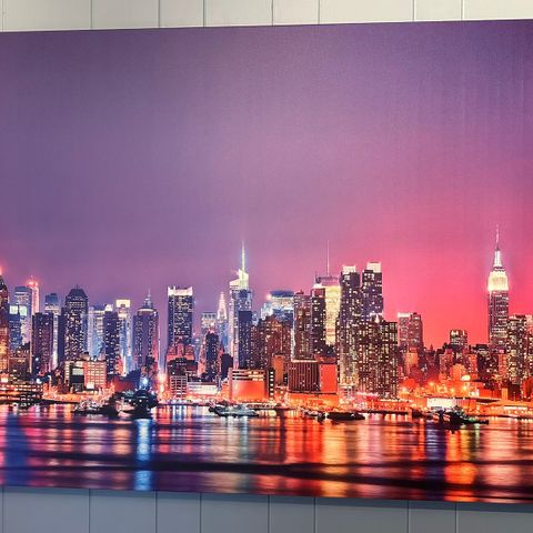 Lerretsbilde New York in pink, 150x100cm.