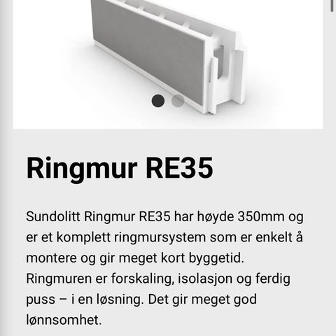 Sundolitt RE35 ringmurselement