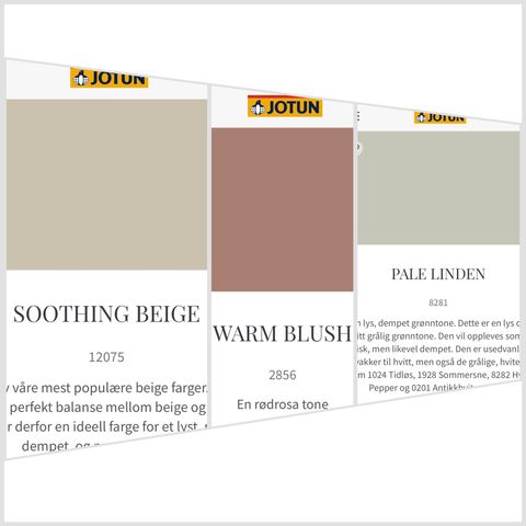 2 malingprøver: Soothing Beige og Warm Blush