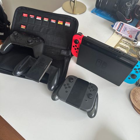 Nintendo Switch with accessories and games