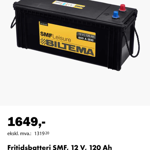 Batteri 12V 120Ah