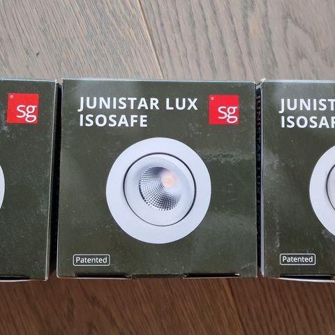 3 stk nye Junistar Lux Isosafe downlights SORT