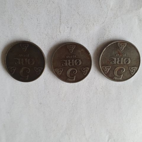 5 øre jern 1941 42 og 43