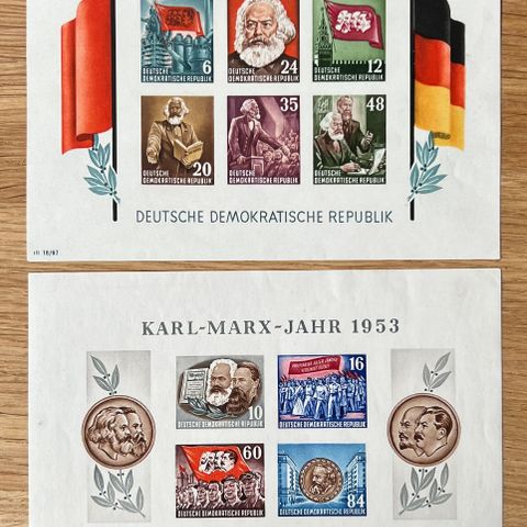 DDR 1953 Karl Marx Michel block 8-9 postfrisk