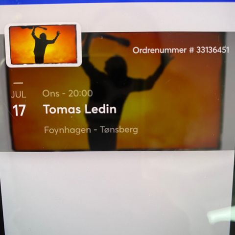 Thomas Ledin konsertbillett