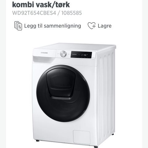 Samsung vask og tørkemaskin