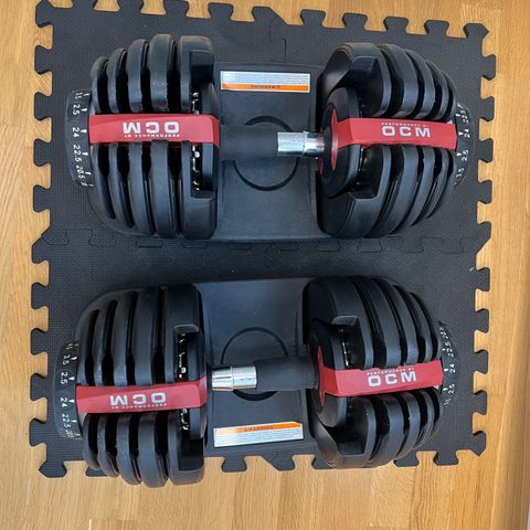 Justerbare manualer/Dumbbells fra OCM. 2 stk.