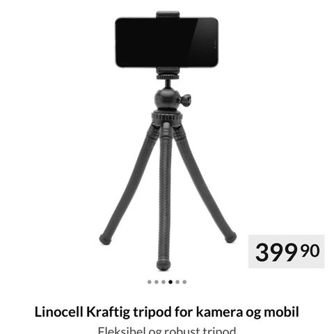 Linocell kraftig tripod for kamera og mobil / mobilholder