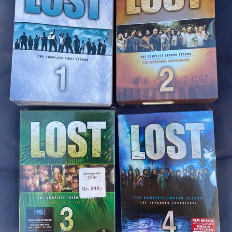 LOST sesong 1, 2, 3 og 4 - DVD