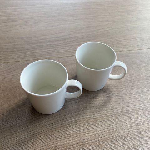 To stk hvite iittala teema kaffekopper