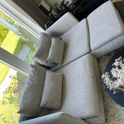 Sofa med sjeselong IKEA Söderhamn beige/brun