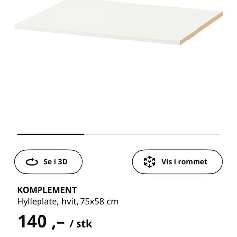 IKEA PAX Komplement hylleplate