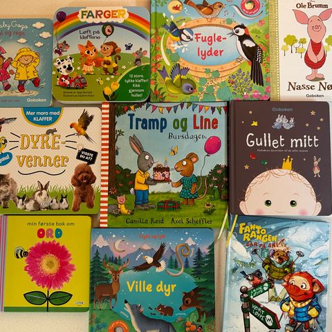 Barnebøker - 10 bøker - passer for 1-2 år