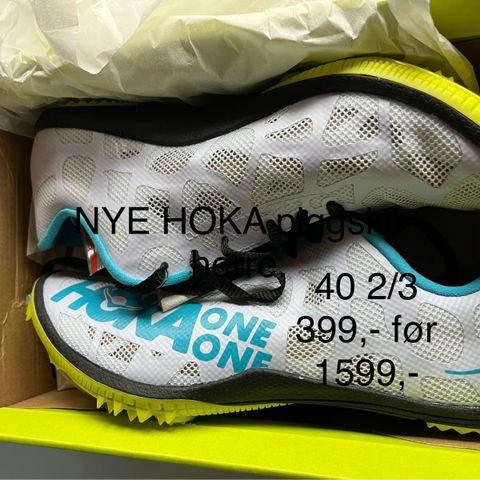 Superbillig NYE HOKA piggsko 40 2/3 Herremodell ny pris 1600,-