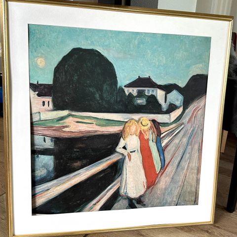 Stort kvalitetstrykk av Munch-maleri - Pikene på broen