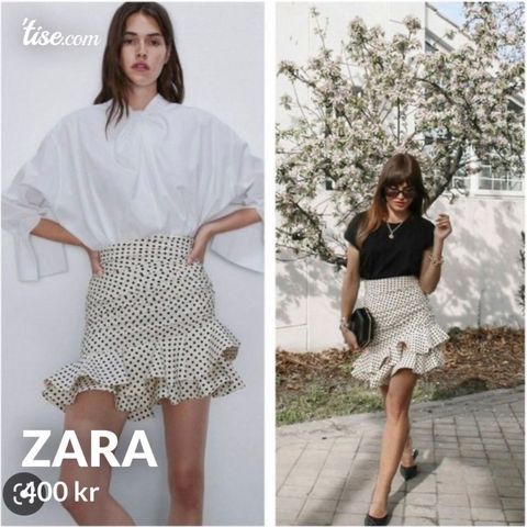 Zara volangskjørt str XS