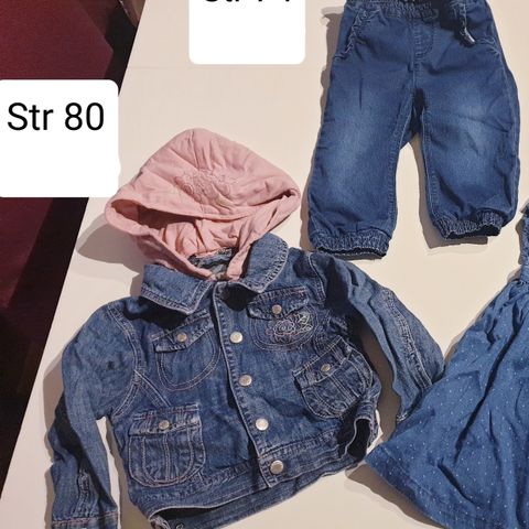 Jeans jakke og bukse str 74-80